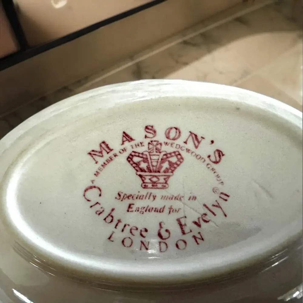 Vintage Mason’s England Crabtree & Evelyn Red Transferware Soap Dish